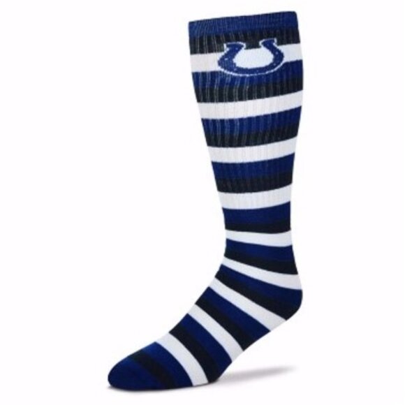 Indianapolis Colts Striped Knee High‎ Hi Tube Socks - Large - Picture 1 of 1